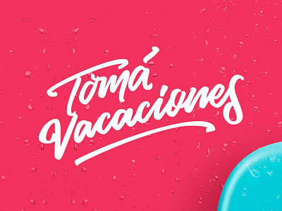 Tomá Vacaciones calligraphy ice cream illustration lettering pop summer typography vector