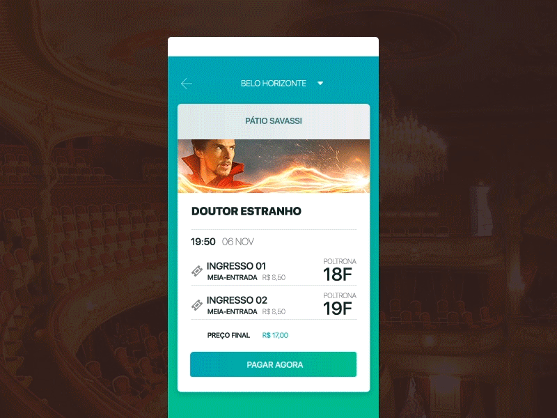 Movie Ticket Checkout aep animation application workflow checkout cinema good green movie ticket time ui ux