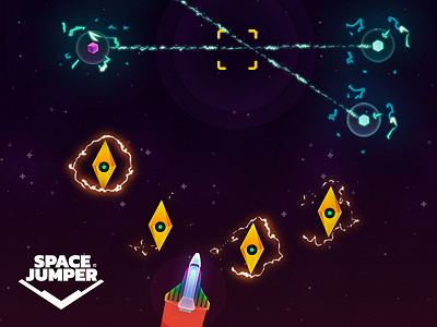 Game Mockup casual game illustration mobile sci fi space stylized