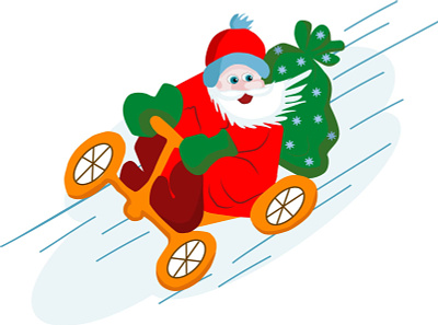 Santa Claus on a sleigh illustration