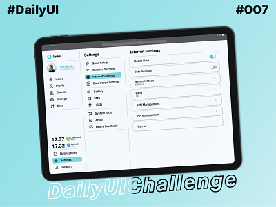 #DailyUI #007 | Settings dailyui dailyui 007 dailyuichallenge design ipad version settings settings page ui uxui web design