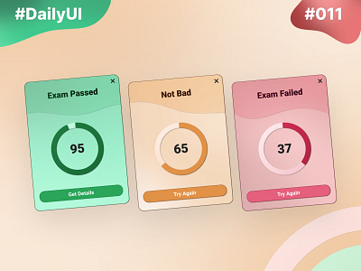 #DailyUI #011 | Flash Message app design cards chart daily ui 11 dailyui dailyuichallenge design exam results flash message ui ui cards uxui web design