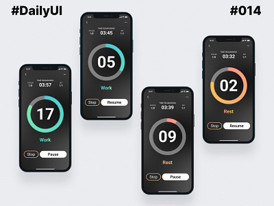 #DailyUI #014 | Countdown Timer app design countdown timer dailyui dailyui 014 dailyuichallenge design tabata timer ui uxui web design