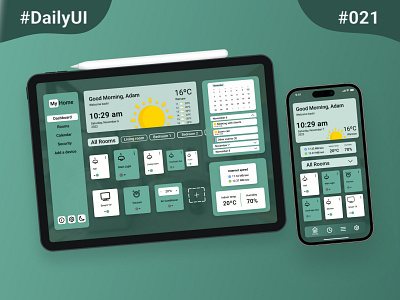#DailyUI #021 | Home Monitoring Dashboard