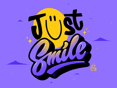 Smiley apparel design calligraphy chile design illustration typography