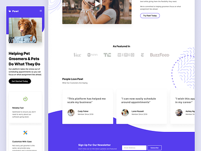 Pawl - Pet Grooming Mobile App Concept concept figma pets product purple web design