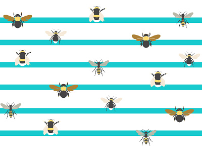 striped bee textile pattern