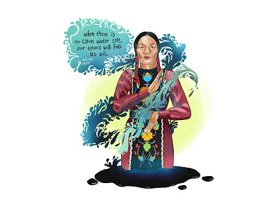 Autumn Peltier, portrait of a young activist activist anishinaabe autumn camila climate change colombian illustration first nations illustration inspiration peltier portrait prints quintana women empowerment women in illustration