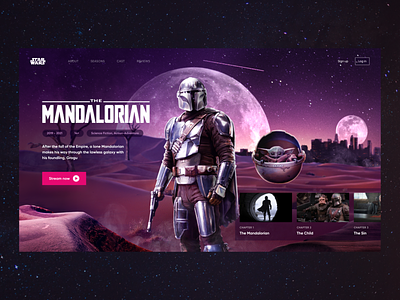 'The Mandalorian' Series Promo Page cinema graphic design homepage landing page mandalorian movie promo promo web star wars streaming tv series ui web design website