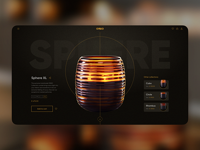 ONNO Candle / Product Card Website Page candle candle shop dark theme e commerce e shop graphic design product card promo promo web ui ux uxui web design website