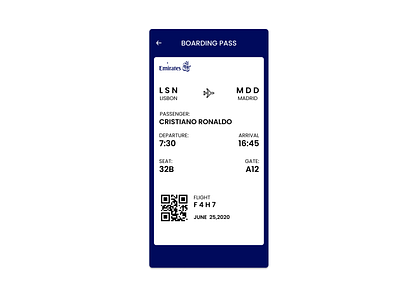 Boarding Pass UI #024 behance branding daily100challenge dailyui dailyui024 design dribbble figma ui ux