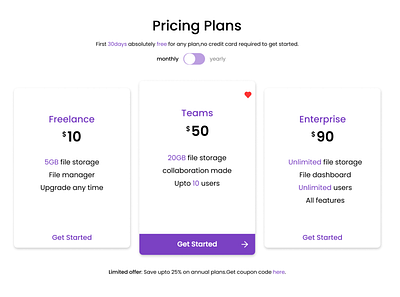 Pricing UI Concept #Dailyui030 behance branding daily100challenge dailyui dailyui030 design dribbble figma figma design illustration pricing plan ui uiconcept uidesign uiuxdesign uiuxdesigner ux