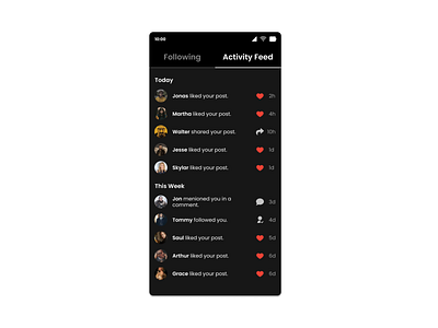 Activity Feed UI #DailyUI047