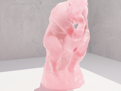 thinker 3d 3dart blender