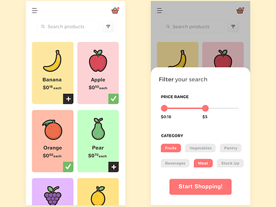 A Grocery Delivery App app ui classic clean design concept groceries grocery app minimal ui ui and ux