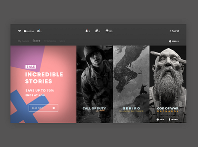 A PlayStation 5 UI Concept - #3 - PS Store gaming store playstation store ps5 ui redesign