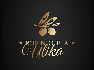 "Konoba Ulika" - "Tavern Olive" logo adriatic brand food fork knife konoba logo logo design mediterranean minimal olive olives restaurant spoon tavern ulika vector