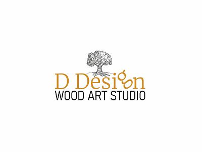 D Design - wood art studio brand branding croatia design logo logo design vector