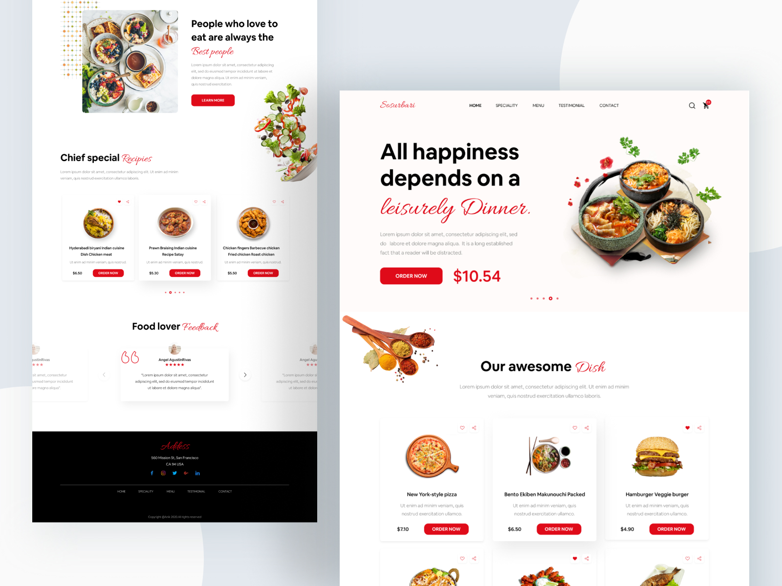 Restaurant Landing Page by Anik Deb on Dribbble