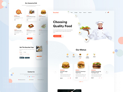 Food Restaurant Landing Page 2020 trend best designer best shot clean creative design delivery food food delivery freelancer home page landing page minimalist restaurant website ui design uiux web web design web site design webdesign website