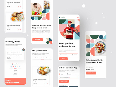 Sosurbari Food Responsive Website Design 2020 trend adaptive design design design studio design system graphic designing hiring interface landing page mobile responsive mobile screen mobile ui mobile website responsive design restaurant ui uiux user experience web design website