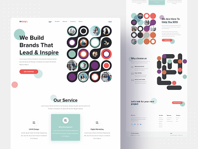 Creative Agency Landing Concept 2020 trend agency clean colorful creative design design system digital marketing dribbble best shot figma landing page minimalist popular popular design ui uiux web web design website