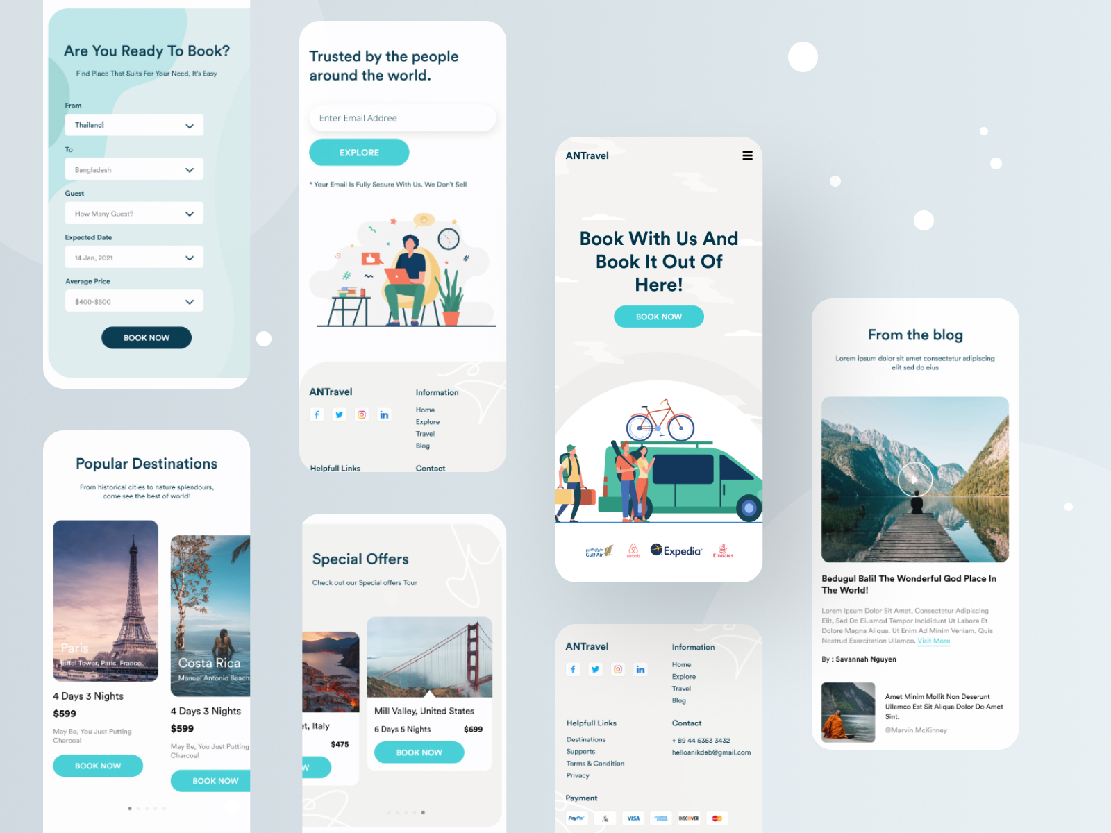 Travel Responsive Web UI Exploration by Anik Deb on Dribbble