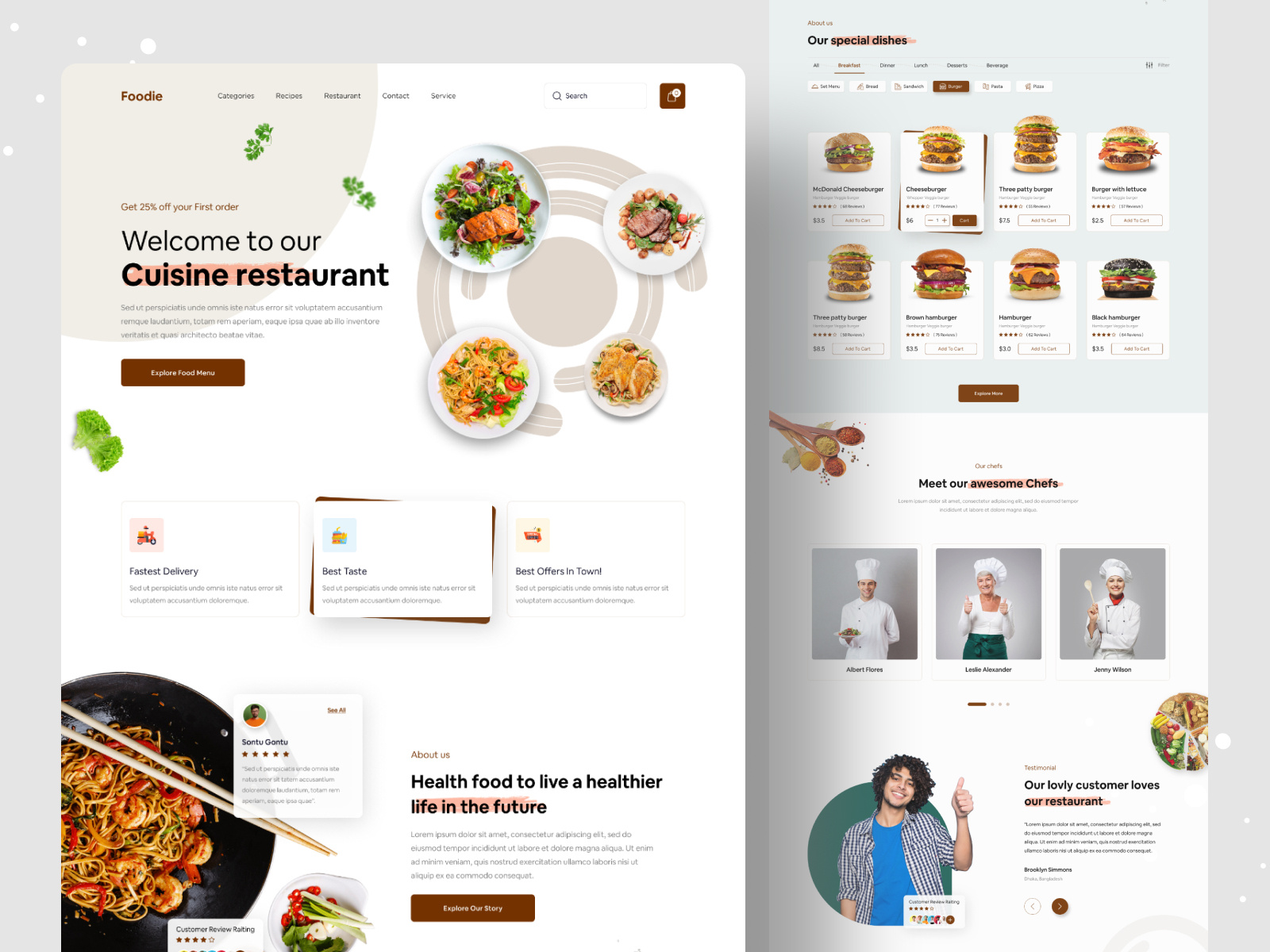 Restaurant Web UI Exploration || 2021 by Anik Deb on Dribbble