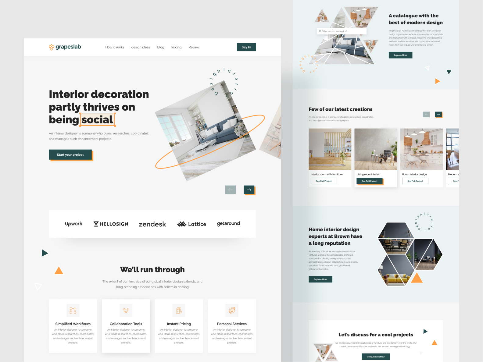 Interior Design Website - UI Design by Anik Deb for Grapeslab on Dribbble