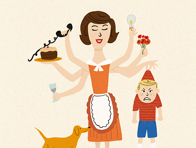 Happy Mother’s Day digital art digital illustration illustration mid century midcentury procreate