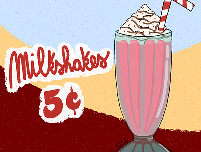 50s milkshake design digital art digital illustration illustration logo mid century midcentury procreate