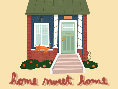 Home sweet home digital art digital illustration home sweet home illustration love our home procreate