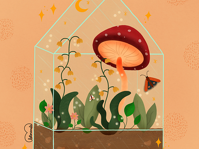 Cute terrarium cute illustration digital art digital illustration illustration love lovely font magical nature plants procreate terrarium