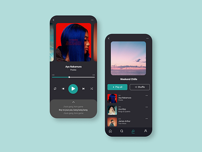 Music Streaming App appdesign graphic design green mobiledesign music