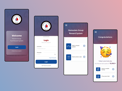 Customer Reward App app appdesign blue branding graphic design ui