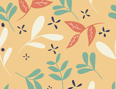 Botany Pattern art botany color design flat floral graphic design illustration leaf minimalist nature pattern seamless simple soft textile vector warm
