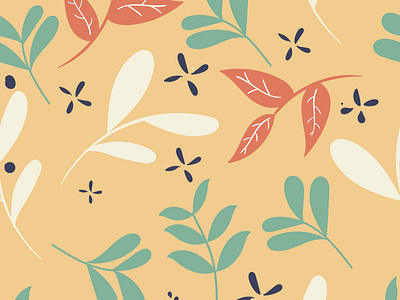 Botany Pattern art botany color design flat floral graphic design illustration leaf minimalist nature pattern seamless simple soft textile vector warm