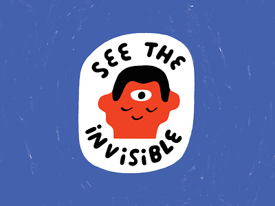 CLOSE YOUR EYES AND SEE! badge cosmic creative pep talk johnny pemberton lettering patch philosophical podcast podcast art spiritual spirituality sticker third eye