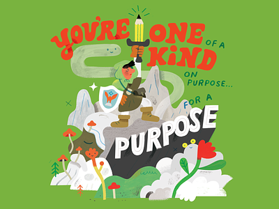 Find Your Gift adventure creative career creative pep talk design hero journey illustration lettering motivation path podcast sword zelda