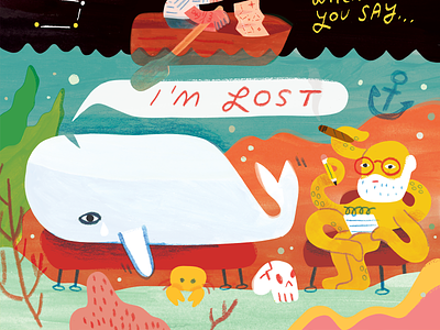 OctoFreud! creative career creative pep talk design freud illustration lettering lost octopus podcast underwater whale
