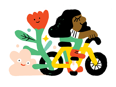 Ride It Out bike creative pep talk cycling design floral flower illustration podcast woman