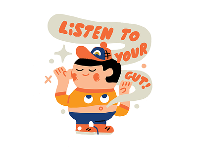 Listen to Your Gut! creative career creative pep talk creativity design illustration lettering podcast