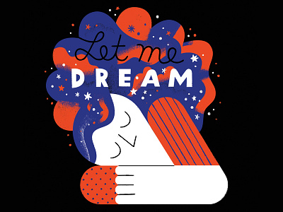 Let Me Dream kids tee cloud dream kids lettering sleep smoke type