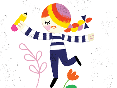 Creative Pep Talk 079 - Finding Your Path with Sarah Walsh floral flower girl pencil rainbow stripes woman