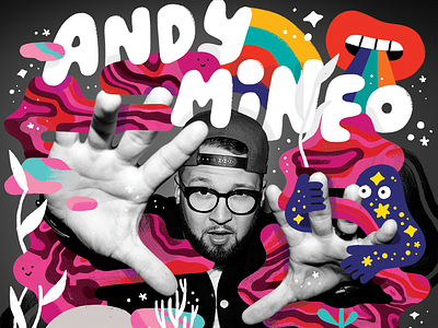 159 - Tricks for Rising Above Anxiety with Andy Mineo andy mineo coral lettering photo illustration psychedelic rap