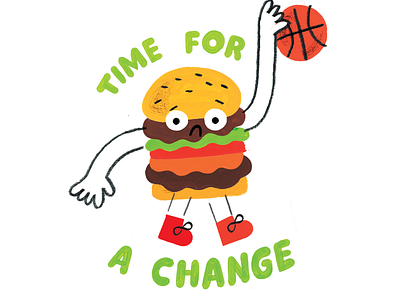 Athletic Cheeseburger basketball character cheeseburger hamburger lettering podcast