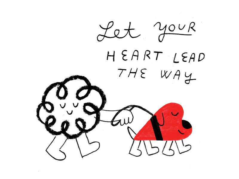 Want More Followers? Ask Yourself This podcast art valentines love chaos dog heart illustration creative pep talk