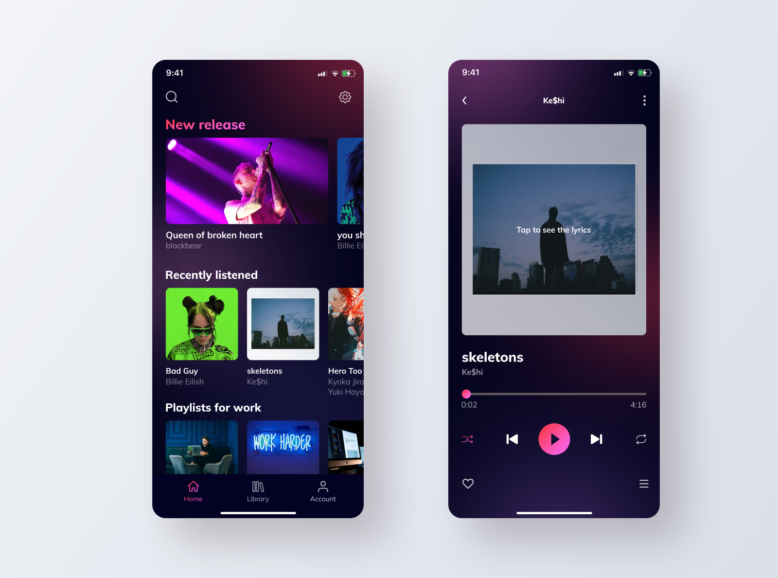 Day 4 - Streaming music app by Melanie Dang on Dribbble