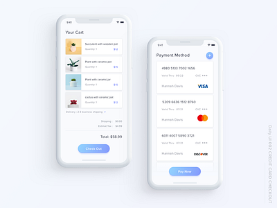 Daily UI#002 Credit Card Checkout checkout credit card daily ui mobile shopping cart