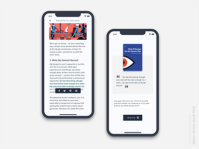Daily UI#010 Social Share app article book daily ui mobile reading share social share ui